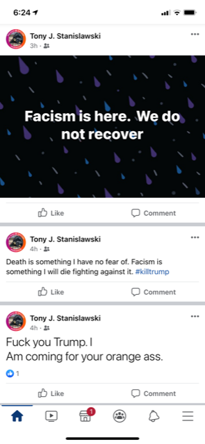 Tony J Stanislawski - MATC Instructor - threatens to kill President Trump